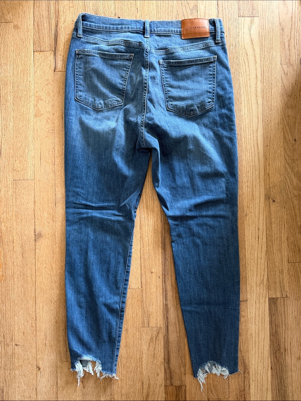 Lucky Brand Women’s Bridgette High Rise Skinny Raw Frayed Hem Blue 14/32